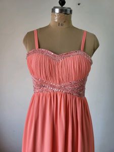 Elegant Coral Maxi Dress with Sequins
