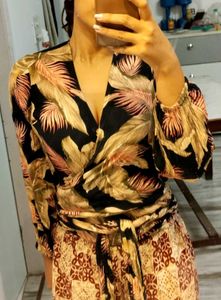 beautiful floral print wrap top