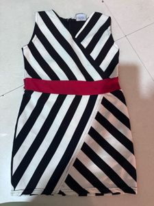 Chic Black & White Striped Dress