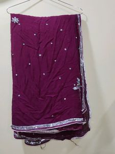 Beautiful Hand Work Saree With Blouse