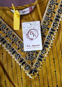 Stylish Yellow Striped Kurta