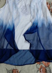 Stylish Blue Ombre top with shrug