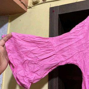 Beautiful Pink Kurta with Lace Detail