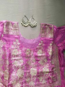 Handstitched magenta kurti set 🌟