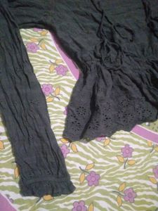 Dark Grey Peplum Top