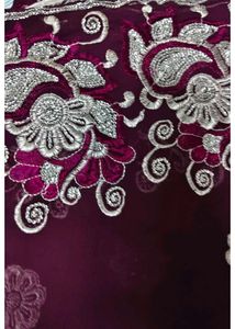 Elegant Purple Blouse with Silver Embellishment