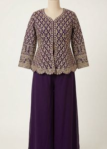 Embroidered Kurta Set with Palazzo Pants