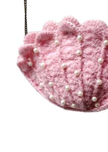 Handmade Pink Seashell Clutch or bag