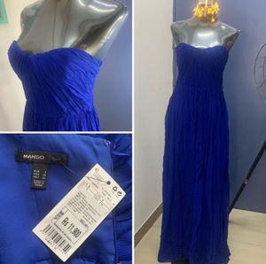 MANGO Royal Blue Flowy Dress