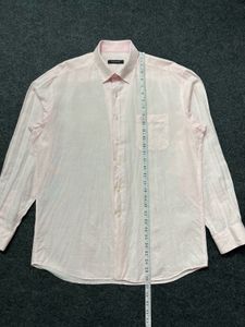 Men's Pink Linen Blend Shirt
