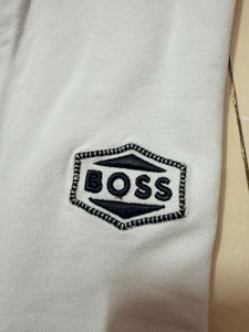 BOSS White Polo TShirt with Navy Accents