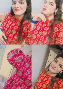 short kurti with lace in hand