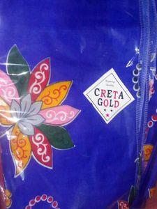 Vibrant blue bedsheet with Floral Print , two pill