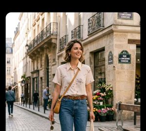 Chic Floral Print Button-Up Shirt