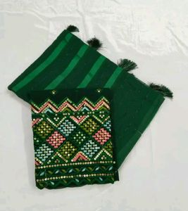 Saree With Unstitched Blouse