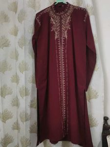 Maroon Embroidered Kurta