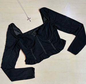 Black Sheer Corset Top
