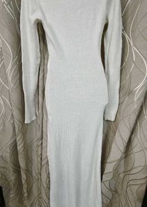 Elegant White Knit Dress
