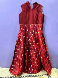 Red Polka Dot Ethnic Gown