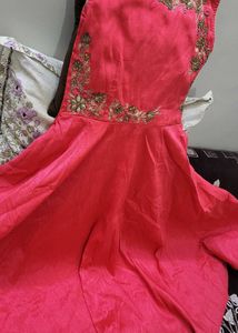 Designer Pink Stylish heavy Party Wear Gown