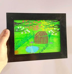 "Home in The Woods"🌲Framed Painting