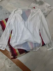 H&amp;M. White Wrap Top