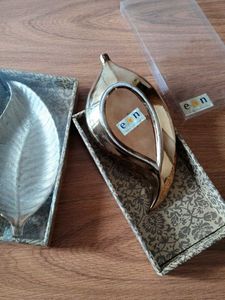 Gold Birch Leaf Shaped Platter /Dish