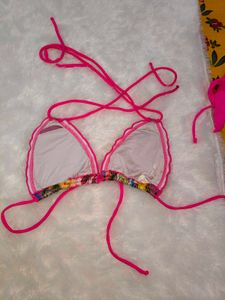 Boho Floral Print Bikini Top