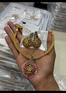 Traditional Indian Gold Necklace & Earrings Set