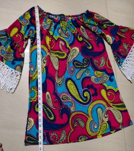 Boho Paisley Print Bell Sleeve Dress