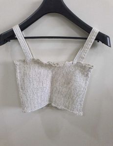 ONLY White Smocked Crop Top | Like New |