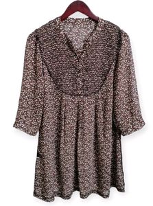 Floral Print Sheer Blouse