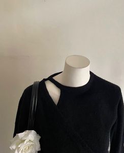 Chic Black Cut-Out Sweater