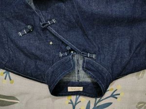 Denim Mandarin Collar top