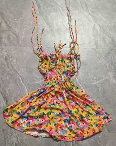 Vibrant Floral Print Mini Dress