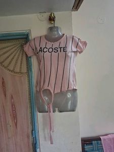 Pink Striped Lacoste Top