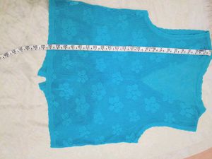 Turquoise V-Neck Knit Vest