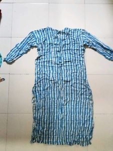 Blue Striped Cotton Kurta