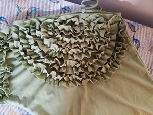 Green top with Ruffles