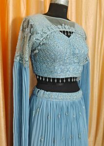 Indowestern  Blue Lehenga Choli Set
