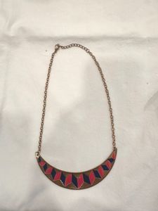 Geometric Pattern Statement Necklace