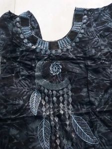 Black Sut Frint Embroidery