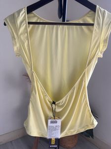 Butter yellow backless top