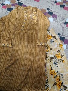 Yellow Embroidered Kurta shrara set