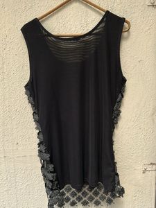 Sparkly Embellished Black Tank Top