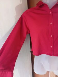 Red Crop Top Shirt