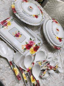 Combo of Floral Serving Platter Set