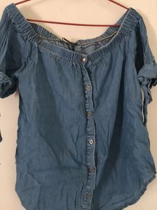Off Shoulder Denim blouse
