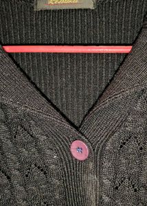 Classic Black Knit Cardigan Sweater