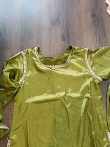 Elegant Olive Kurta Set with Dupatta